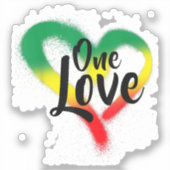 Sticker One Love One Heart Reggae Vibes (Recto)