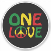 Sticker One Love, Reggae design (Devant)