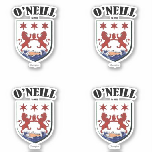 Sticker O'Neill Crest Traduction et signification irlandai (Devant)