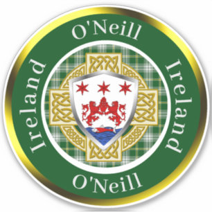 Sticker O'Neill Irish Shield/Celtic Cross Personnalisé