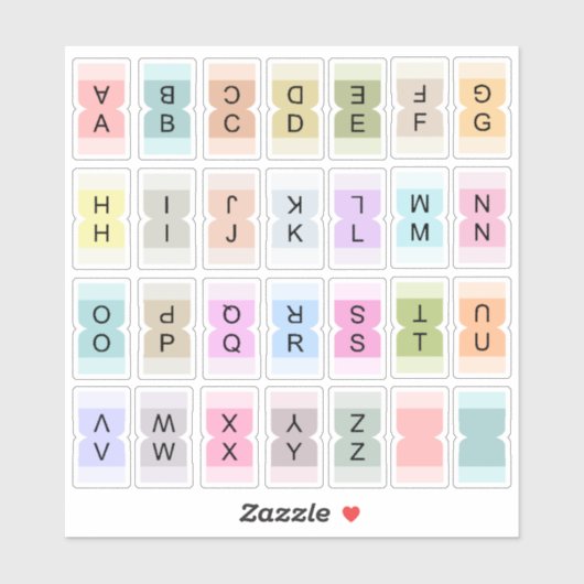 Sticker Onglet de séparation d'index d'alphabet miniature (Feuille)