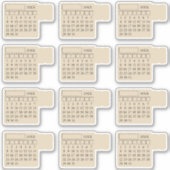 Sticker Onglets d'index auto-adhésifs Calendrier générique (Devant)