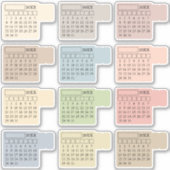 Sticker Onglets d'index pastel Calendrier mensuel génériqu (Devant)