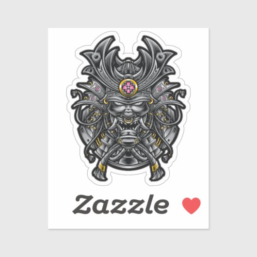 Sticker Oni Masque Samurai (Feuille)