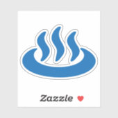 Sticker Onsen ♨ Hot Spring 温 泉 Japonais (Feuille)