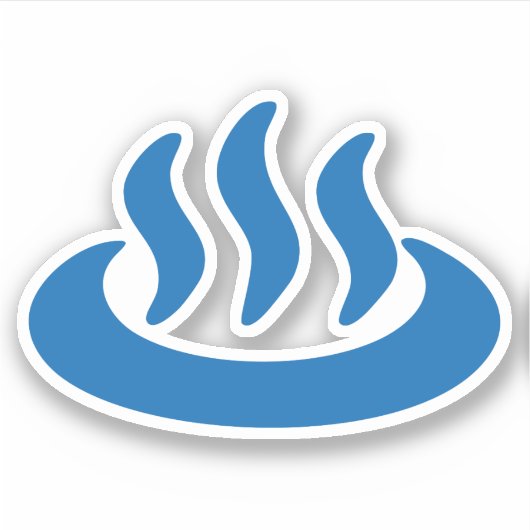 Sticker Onsen ♨ Hot Spring 温 泉 Japonais (Devant)