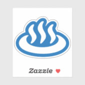 Sticker Onsen ♨ Hot Spring 温 泉 Japonais (Feuille)