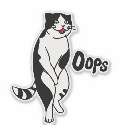 Sticker Oops cat (Devant)