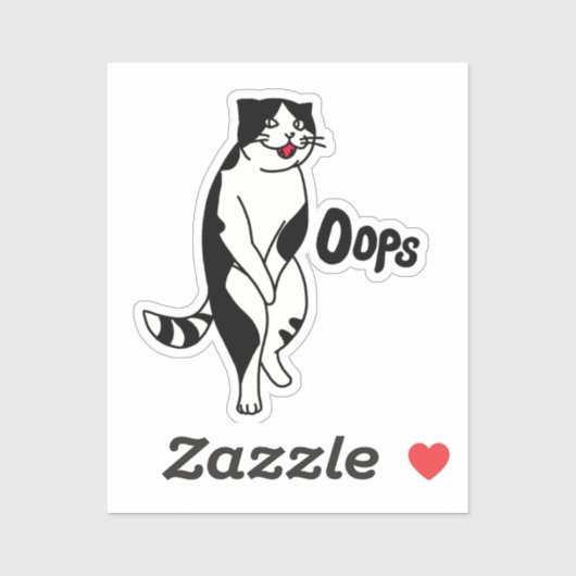 Sticker Oops cat (Feuille)