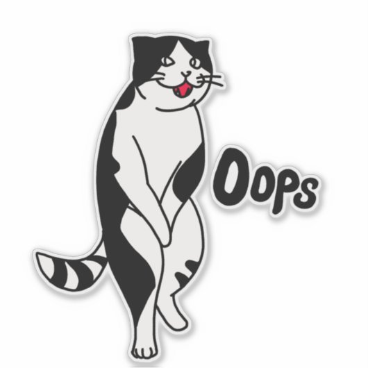 Sticker Oops cat (Devant)