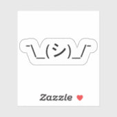 Sticker Oops Shrug Emoticon —\_(シ)_/ Afficher Kaomoji Sti (Feuille)