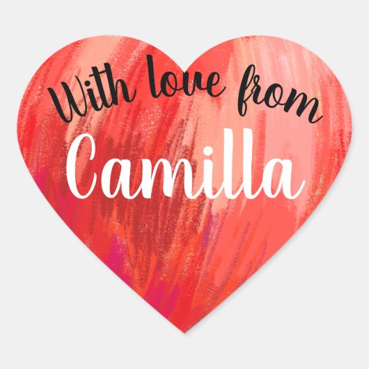 Sticker op de dag van de valentijn, hart gebakken  (Voorkant)