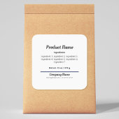 Sticker op de lijst met ingrediënten