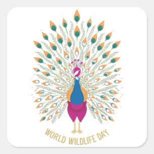 STICKER OP DE WERELD WILDLIFE DAY