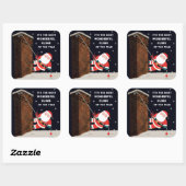 sticker op het kerstvierkant met rotsklimmen (Vel)