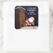 sticker op het kerstvierkant met rotsklimmen (Tas)