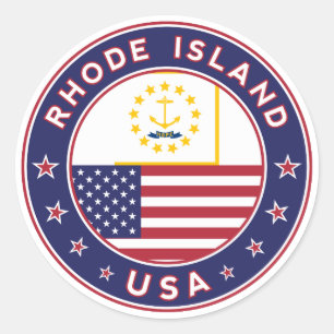 Sticker op Rhode Island, telefoonzaak, canvas tas