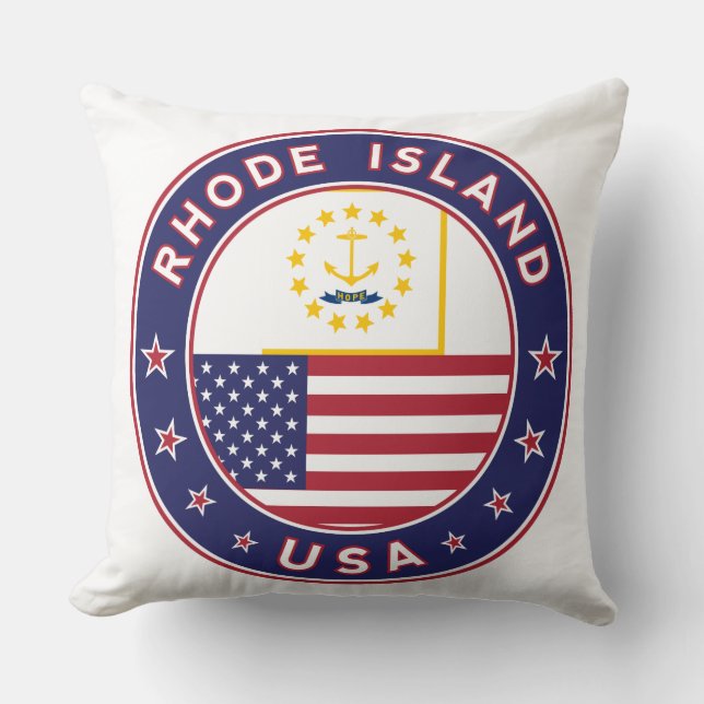 Sticker op Rhode Island, telefoonzaak, canvas tas Kussen (Voorkant)