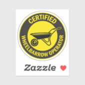 Sticker Opérateur certifié de brouette (Feuille)