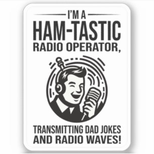 Sticker Opérateur de radio de jambon transmettant des blag