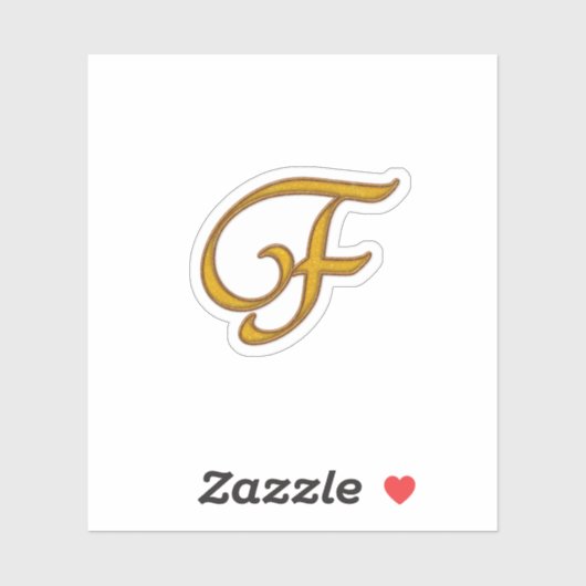 Sticker Or Luxe Monogramme F (Feuille)