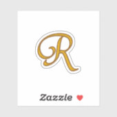 Sticker Or Luxe Monogramme R (Feuille)