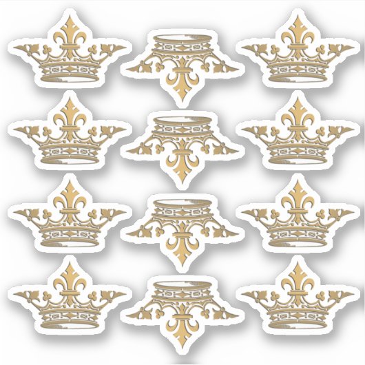 Sticker Or Métallurgique Fleur de Lis Mariage officiel (Devant)