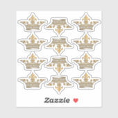 Sticker Or Métallurgique Fleur de Lis Mariage officiel (Feuille)