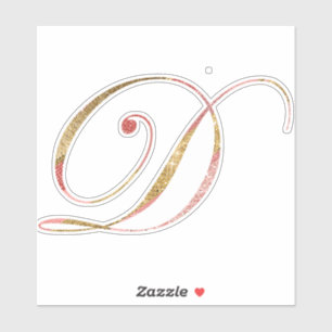 Sticker or rose initial