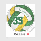 Sticker or vert filles volleyball w nom du joueur (Feuille)