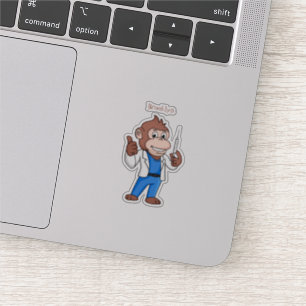 Sticker Orang-outan drôle de singe dessin animé docteur