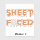 Sticker Orange à facettes feuille (Feuille)
