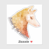 Sticker Orange Aquarelle Animal Wolf Ami des Loups (Feuille)