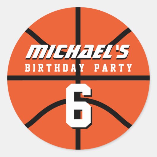 Sticker Orange Basketball Sports Anniversaire (Devant)
