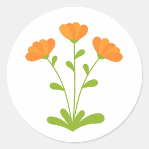 Sticker Orange Calendula fleurs