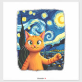 Sticker Orange Cat Selfie Starry Night Cat Mom Cat Lovers (Feuille)