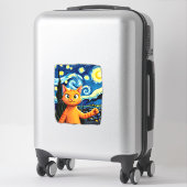 Sticker Orange Cat Selfie Starry Night Cat Mom Cat Lovers (Sur valise)