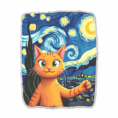 Sticker Orange Cat Selfie Starry Night Cat Mom Cat Lovers (Devant)