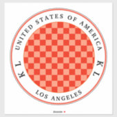 Sticker Orange Checkerboard pour Vacances (Feuille)