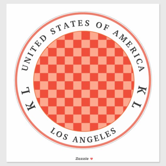 Sticker Orange Checkerboard pour Vacances (Feuille)