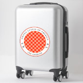 Sticker Orange Checkerboard pour Vacances (Sur valise)
