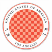 Sticker Orange Checkerboard pour Vacances (Devant)