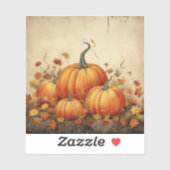 Sticker Orange Citrouille Russe Automne Thanksgiving (Feuille)