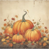 Sticker Orange Citrouille Russe Automne Thanksgiving (Devant)