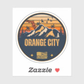 Sticker Orange City, Floride (Feuille)