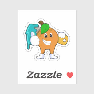 Sticker Orange comme Peintre avec pinceau