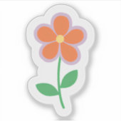 Sticker Orange Daisy | Jolie fleur dessinée (Devant)