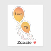 Sticker Orange Jaune Aimer Volant Ya Ballons String (Feuille)
