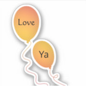 Sticker Orange Jaune Aimer Volant Ya Ballons String (Devant)