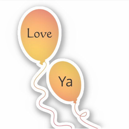 Sticker Orange Jaune Aimer Volant Ya Ballons String (Devant)
